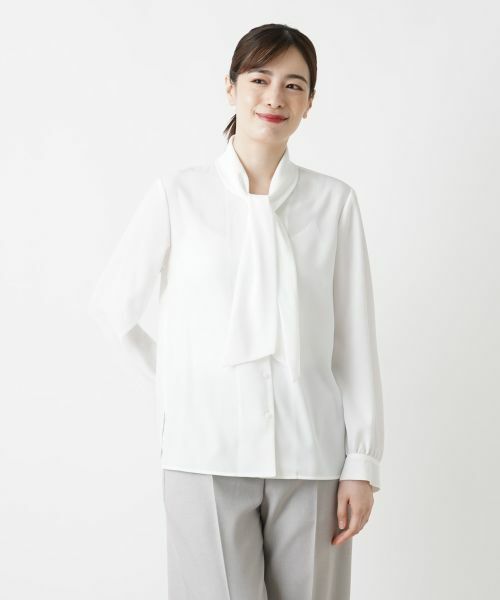 Leilian PLUS HOUSE / レリアンプラスハウス シャツ・ブラウス | 【店舗人気】ボウタイブラウス【セレモニー】(アイボリー)