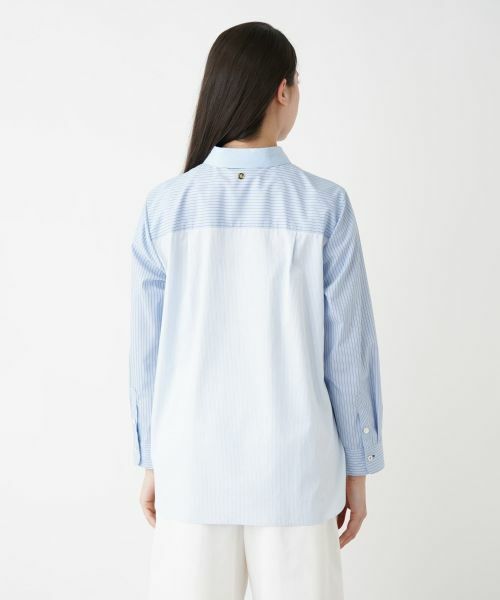 Leilian PLUS HOUSE / レリアンプラスハウス シャツ・ブラウス | 【店舗人気】ストライプ切替シャツ | 詳細6
