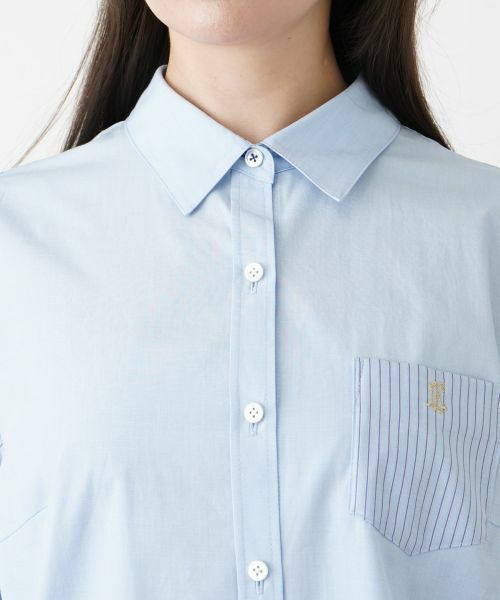 Leilian PLUS HOUSE / レリアンプラスハウス シャツ・ブラウス | 【店舗人気】ストライプ切替シャツ | 詳細7