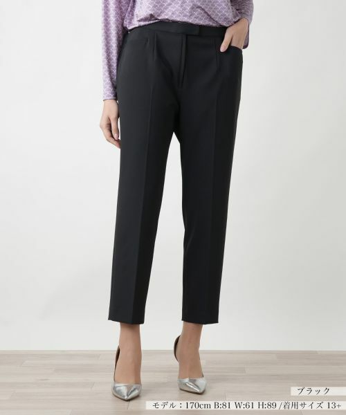 Leilian PLUS HOUSE / レリアンプラスハウス その他パンツ | 【店舗人気】ストレッチクロップドパンツ(ブラック)