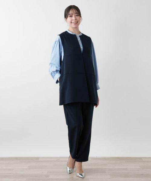 Leilian PLUS HOUSE / レリアンプラスハウス テーラードジャケット | 【店舗人気】ノーカラーベスト | 詳細1