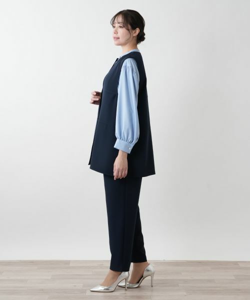 Leilian PLUS HOUSE / レリアンプラスハウス テーラードジャケット | 【店舗人気】ノーカラーベスト | 詳細2