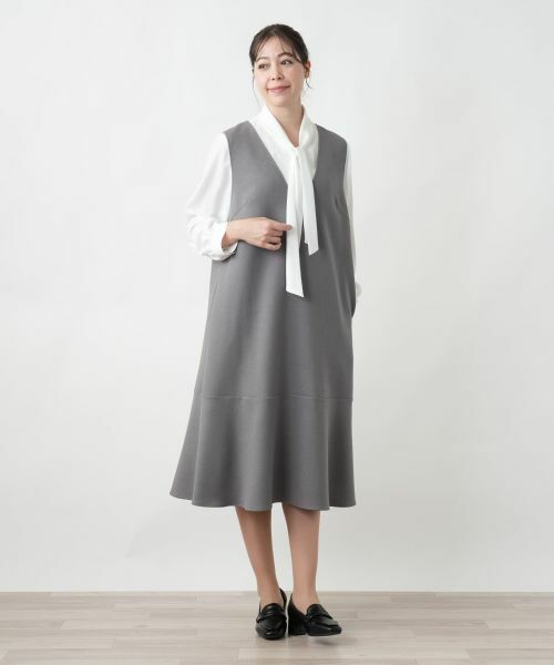 Leilian PLUS HOUSE / レリアンプラスハウス ロング・マキシ丈ワンピース | 【店舗人気】洗えるジャンパースカート | 詳細1