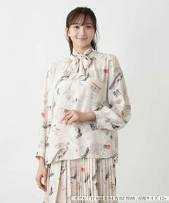 Leilian PLUS HOUSE / レリアンプラスハウス シャツ・ブラウス | 【店舗人気】プリントボウタイブラウス【Leilian WHITE LABEL】