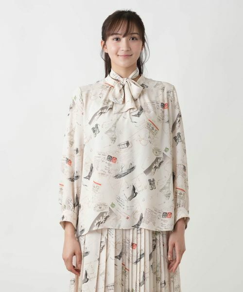 Leilian PLUS HOUSE / レリアンプラスハウス シャツ・ブラウス | 【店舗人気】プリントボウタイブラウス【Leilian WHITE LABEL】 | 詳細4