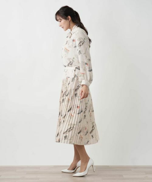 Leilian PLUS HOUSE / レリアンプラスハウス ロング・マキシ丈スカート | 【店舗人気】プリントプリーツスカート【Leilian WHITE LABEL】 | 詳細2