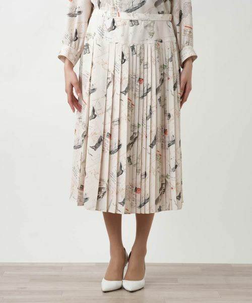 Leilian PLUS HOUSE / レリアンプラスハウス ロング・マキシ丈スカート | 【店舗人気】プリントプリーツスカート【Leilian WHITE LABEL】 | 詳細4