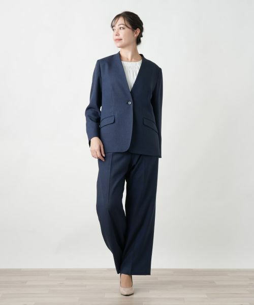 【洗える！】リネン混合 PLST 小さいサイズ パンツスーツセットアップ 春夏 洗える！】リネン混合 PLST 小さいサイズ パンツスーツ