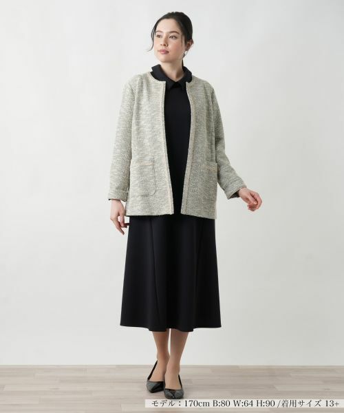 Leilian PLUS HOUSE / レリアンプラスハウス テーラードジャケット | 【店舗人気】ツイードニットジャケット【セレモニー】【Leilian WHITE LABEL】 | 詳細1