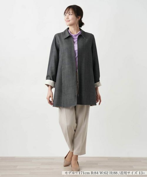 Leilian PLUS HOUSE / レリアンプラスハウス その他アウター | 【店舗人気】ステンカラーショートコート【Leilian WHITE LABEL】 | 詳細1