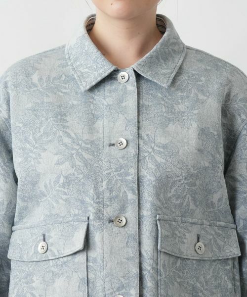 Leilian PLUS HOUSE / レリアンプラスハウス テーラードジャケット | リーフ柄シャツジャケット【Leilian WHITE LABEL】 | 詳細10