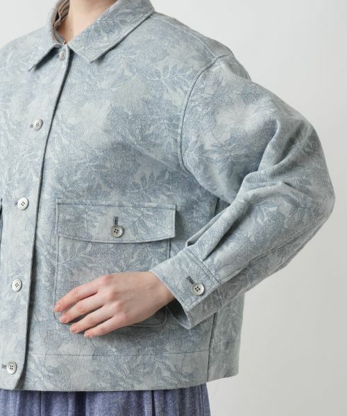 Leilian PLUS HOUSE / レリアンプラスハウス テーラードジャケット | リーフ柄シャツジャケット【Leilian WHITE LABEL】 | 詳細12
