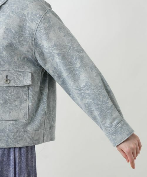 Leilian PLUS HOUSE / レリアンプラスハウス テーラードジャケット | リーフ柄シャツジャケット【Leilian WHITE LABEL】 | 詳細13