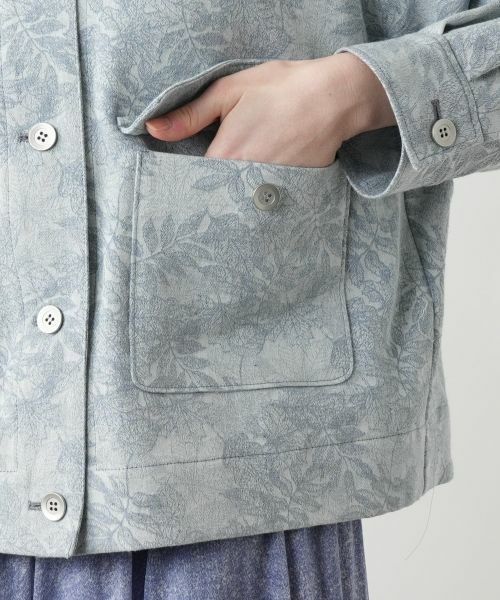Leilian PLUS HOUSE / レリアンプラスハウス テーラードジャケット | リーフ柄シャツジャケット【Leilian WHITE LABEL】 | 詳細14