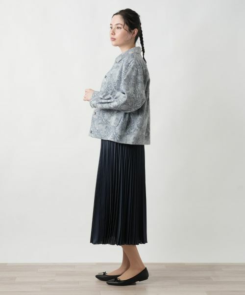 Leilian PLUS HOUSE / レリアンプラスハウス テーラードジャケット | リーフ柄シャツジャケット【Leilian WHITE LABEL】 | 詳細2