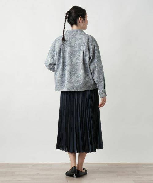 Leilian PLUS HOUSE / レリアンプラスハウス テーラードジャケット | リーフ柄シャツジャケット【Leilian WHITE LABEL】 | 詳細3