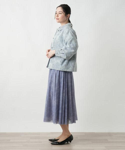 Leilian PLUS HOUSE / レリアンプラスハウス テーラードジャケット | リーフ柄シャツジャケット【Leilian WHITE LABEL】 | 詳細5