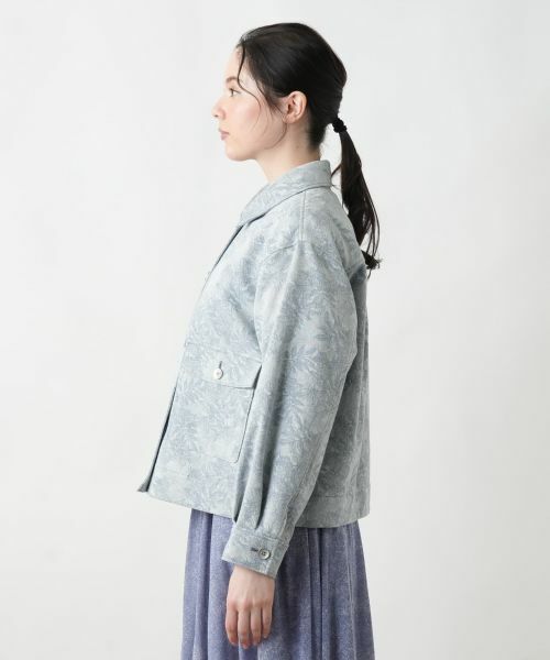 Leilian PLUS HOUSE / レリアンプラスハウス テーラードジャケット | リーフ柄シャツジャケット【Leilian WHITE LABEL】 | 詳細8