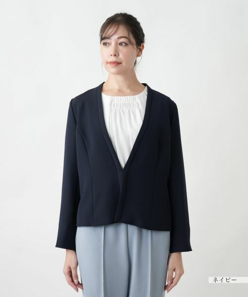 Leilian PLUS HOUSE / レリアンプラスハウス テーラードジャケット | 【店舗人気】ノーカラージャケット【Leilian WHITE LABEL】 | 詳細7