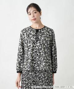 Leilian PLUS HOUSE / レリアンプラスハウス シャツ・ブラウス | 【店舗人気】フラワー柄リボンブラウス【Leilian WHITE LABEL】
