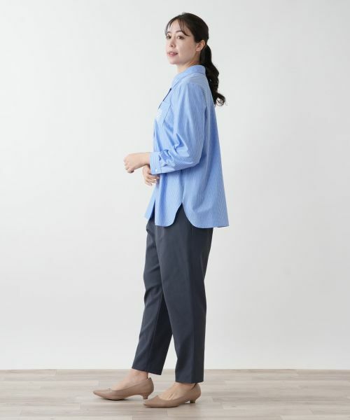 Leilian PLUS HOUSE / レリアンプラスハウス シャツ・ブラウス | 【店舗人気】刺繍ストライプシャツ | 詳細2