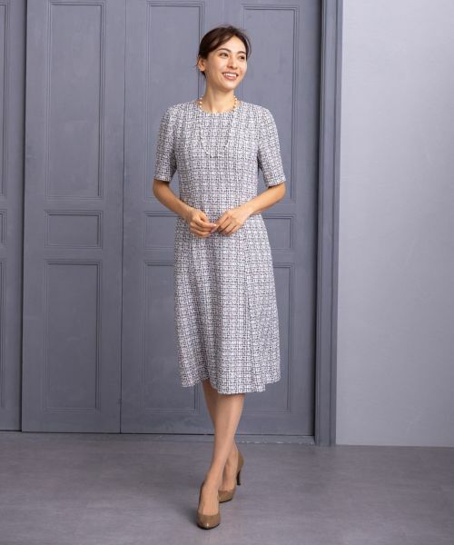 Leilian PLUS HOUSE / レリアンプラスハウス ドレス | 【店舗人気】ツイードワンピース【セレモニー】(ピンク)