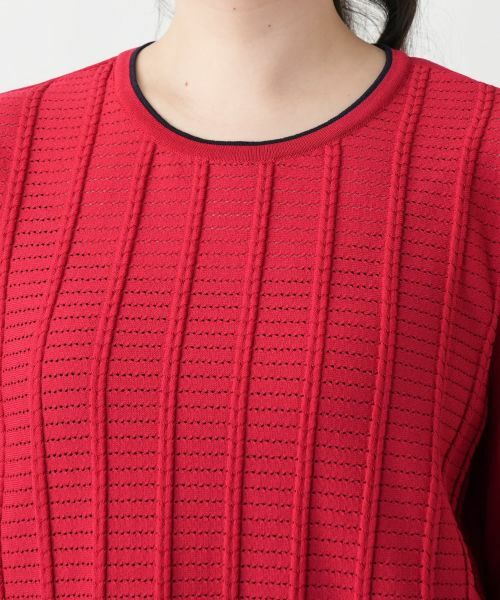 Leilian PLUS HOUSE / レリアンプラスハウス ニット・セーター | 【店舗人気】透かし編みクルーネックニット【Leilian WHITE LABEL】 | 詳細10