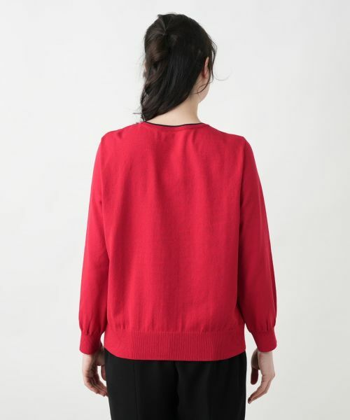 セール】 【店舗人気】透かし編みクルーネックニット【Leilian