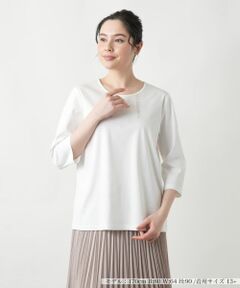 Leilian PLUS HOUSE / レリアンプラスハウス カットソー | 【店舗人気】レース刺繍七分袖カットソー【Leilian WHITE LABEL】