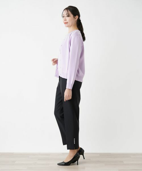 Leilian PLUS HOUSE / レリアンプラスハウス カーディガン・ボレロ | 【店舗人気】ビジューネックカーディガン | 詳細2