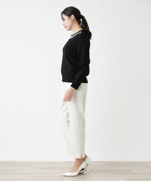 Leilian PLUS HOUSE / レリアンプラスハウス ニット・セーター | 【店舗人気】ビジューネックニット | 詳細2