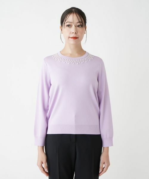 Leilian PLUS HOUSE / レリアンプラスハウス ニット・セーター | 【店舗人気】ビジューネックニット | 詳細7