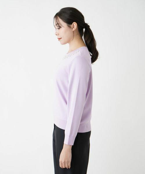 Leilian PLUS HOUSE / レリアンプラスハウス ニット・セーター | 【店舗人気】ビジューネックニット | 詳細8