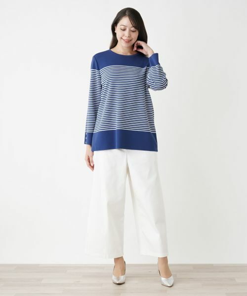 Leilian PLUS HOUSE / レリアンプラスハウス ニット・セーター | 【店舗人気】マリンボーダーニット | 詳細1