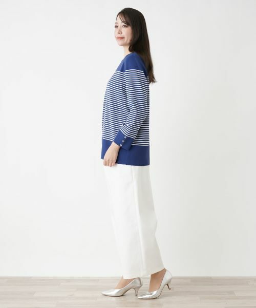 Leilian PLUS HOUSE / レリアンプラスハウス ニット・セーター | 【店舗人気】マリンボーダーニット | 詳細2