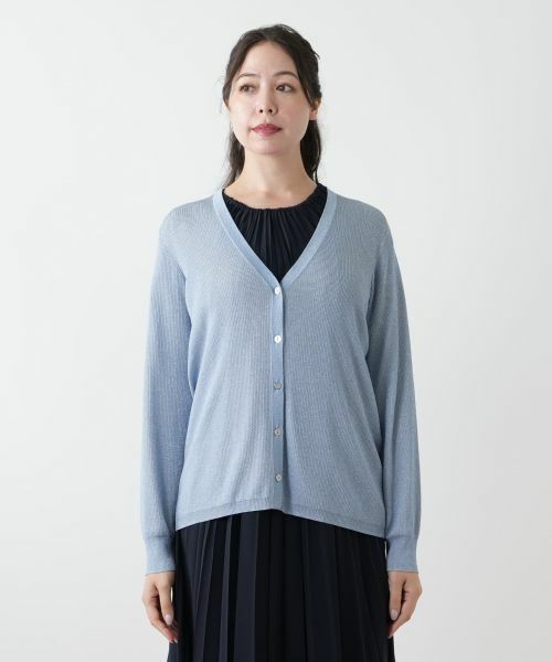 Leilian PLUS HOUSE / レリアンプラスハウス カーディガン・ボレロ | 【店舗人気】ラメVネックカーディガン | 詳細7