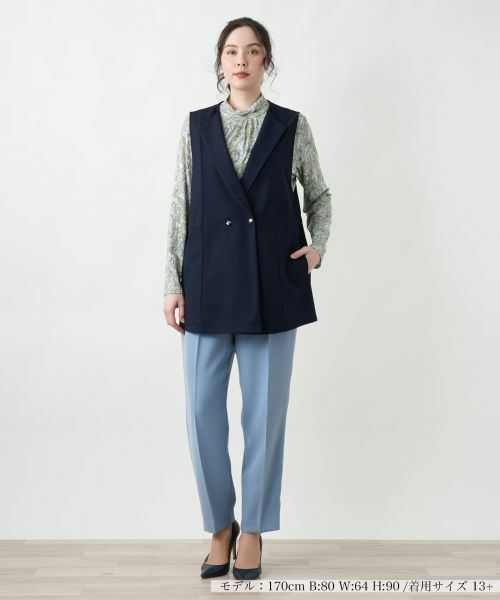 Leilian PLUS HOUSE / レリアンプラスハウス テーラードジャケット | 【店舗人気】ダブルラペルドベスト【Leilian WHITE LABEL】 | 詳細1