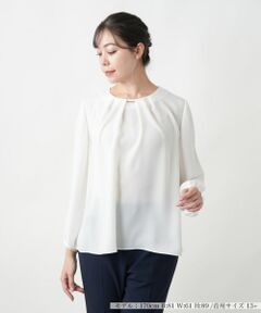 Leilian PLUS HOUSE / レリアンプラスハウス シャツ・ブラウス | 【店舗人気】タックブラウス【セレモニー】【Leilian WHITE LABEL】