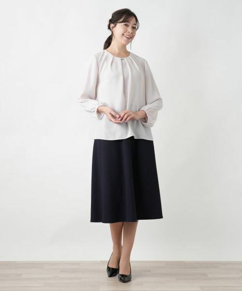 Leilian PLUS HOUSE / レリアンプラスハウス シャツ・ブラウス | 【店舗人気】タックブラウス【セレモニー】【Leilian WHITE LABEL】 | 詳細1