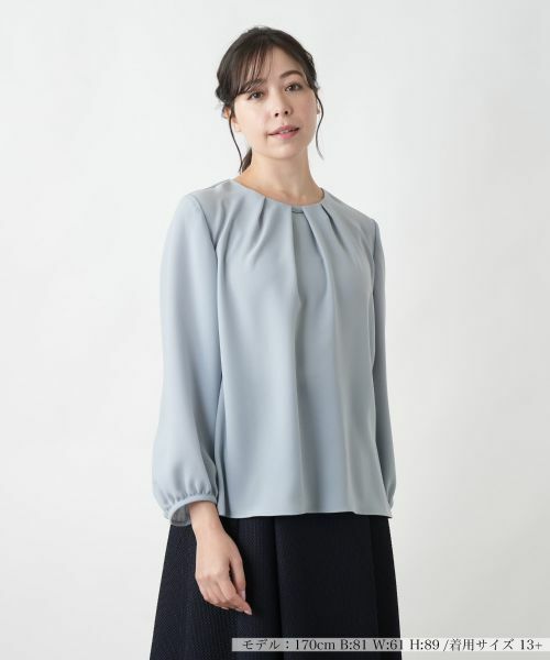 Leilian PLUS HOUSE/レリアンプラスハウス 【店舗人気】タックブラウス【セレモニー】【Leilian WHITE LABEL】 コバルトブルー 13+ Leilian PLUS HOUSE/レリアンプラスハウス 【店舗人気】タックブラウス【セレモニー】【Leilian WHITE LABEL】 コバルトブルー 13+