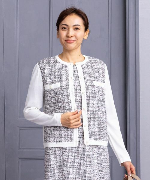 Leilian PLUS HOUSE / レリアンプラスハウス カーディガン・ボレロ | ツイードカーディガン【セレモニースタイル】 | 詳細1