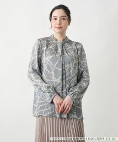 Leilian PLUS HOUSE / レリアンプラスハウス シャツ・ブラウス | 【店舗人気】プリントタックブラウス
