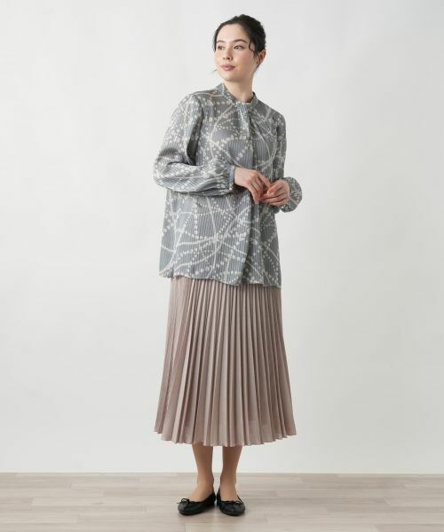 Leilian PLUS HOUSE / レリアンプラスハウス シャツ・ブラウス | 【店舗人気】プリントタックブラウス | 詳細1