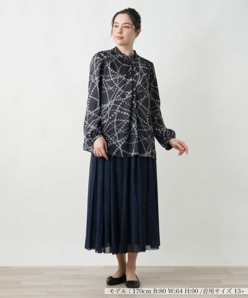 Leilian PLUS HOUSE / レリアンプラスハウス シャツ・ブラウス | 【店舗人気】プリントタックブラウス | 詳細4