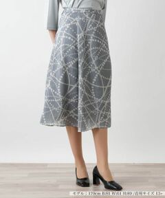 Leilian PLUS HOUSE / レリアンプラスハウス ミニ・ひざ丈スカート | 【店舗人気】プリントミモレスカート