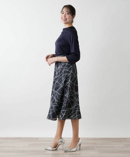 Leilian PLUS HOUSE / レリアンプラスハウス ミニ・ひざ丈スカート | 【店舗人気】プリントミモレスカート | 詳細2