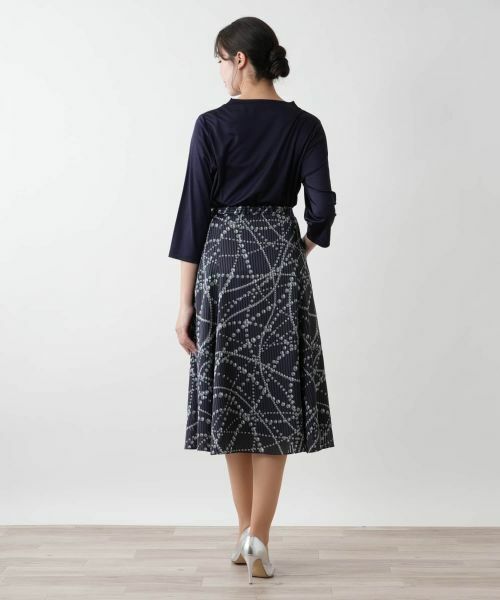 Leilian PLUS HOUSE / レリアンプラスハウス ミニ・ひざ丈スカート | 【店舗人気】プリントミモレスカート | 詳細3