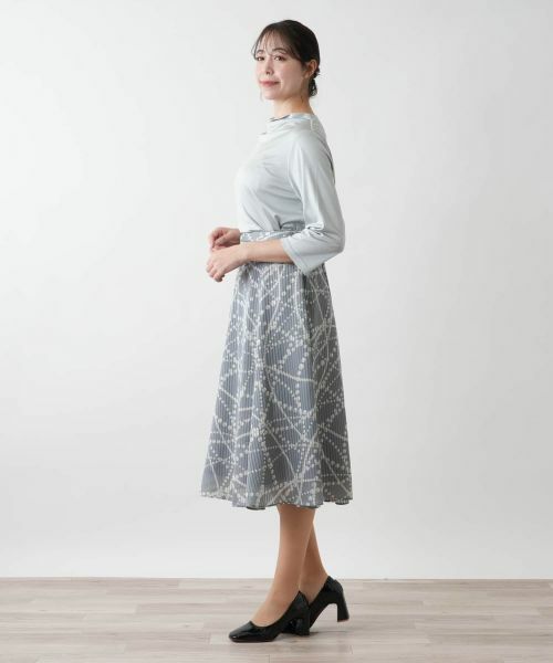 Leilian PLUS HOUSE / レリアンプラスハウス ミニ・ひざ丈スカート | 【店舗人気】プリントミモレスカート | 詳細6