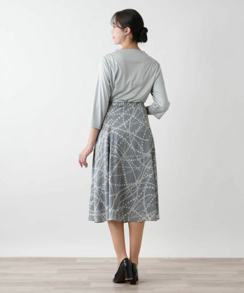 Leilian PLUS HOUSE / レリアンプラスハウス ミニ・ひざ丈スカート | 【店舗人気】プリントミモレスカート | 詳細7