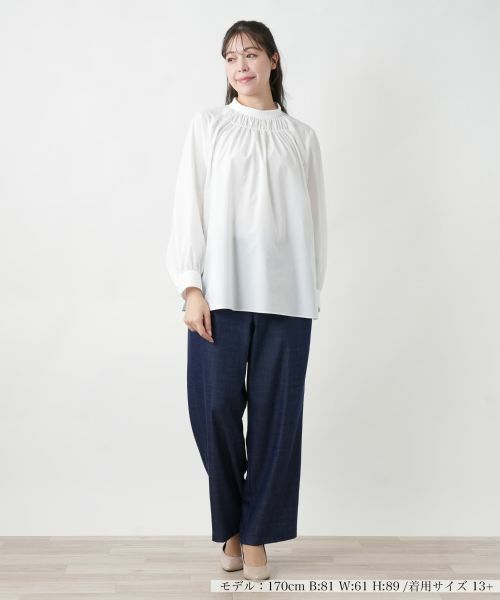 Leilian PLUS HOUSE / レリアンプラスハウス シャツ・ブラウス | 【店舗人気】スタンドカラーブラウス | 詳細1